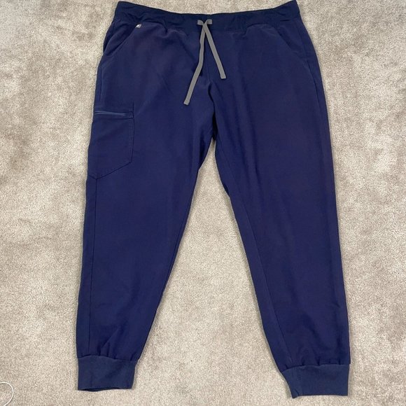 FIGS Zamora Jogger Scrub Pant Women's Size 2XL XXL Navy Blue Pockets Comfort - Picture 2 of 14
